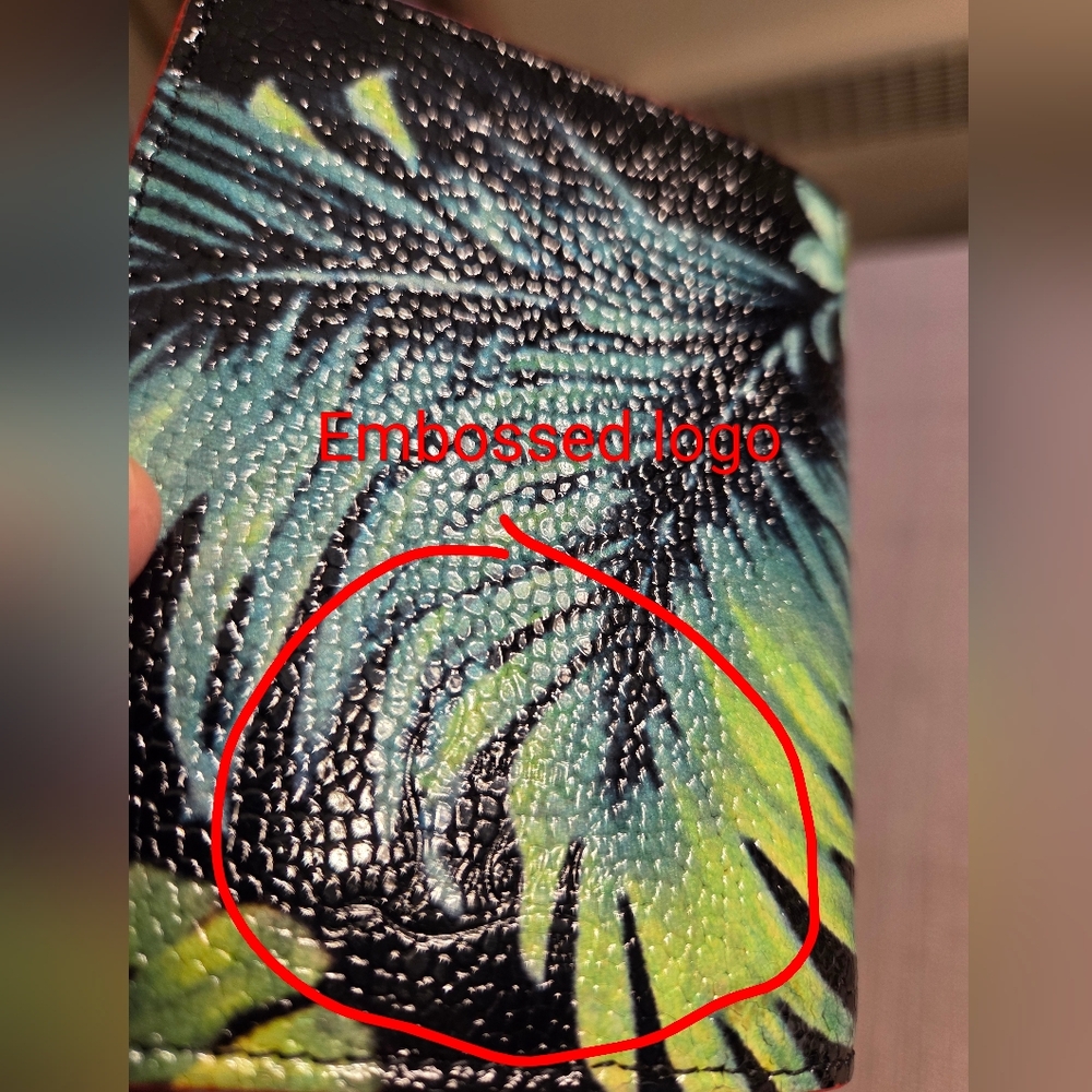Christian Louboutin Hawaii Floral Leather Spiked Mini Bifold Wallet - Picture 9 of 9